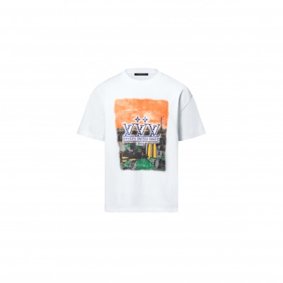 LOUIS VUITTON EMBELLISHED GRAPHIC COTTON T-SHIRT 1AHCKQ